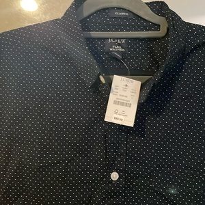 Men’s J C button down shirt. Classic Fit size large. Blue with polka dots